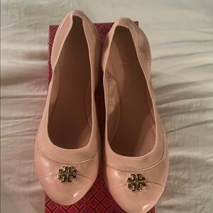 Tory Burch Pink Ballet Flats with Metallic Embellishment